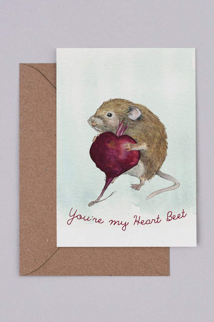 Mister Peebles You're My Heart Beet Card - The Mercantile London