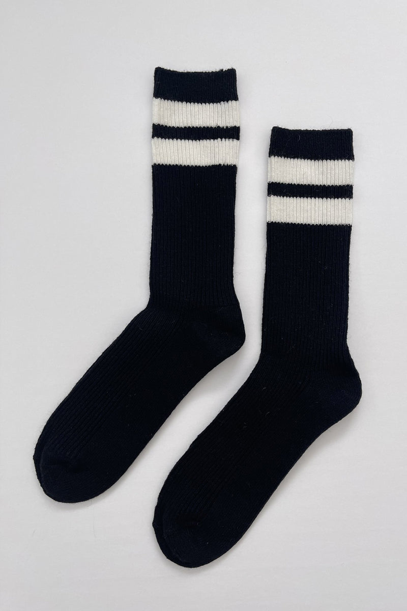Le Bon Shoppe Grandpa Varsity Black Sugar Stripe Socks - The Mercantile London
