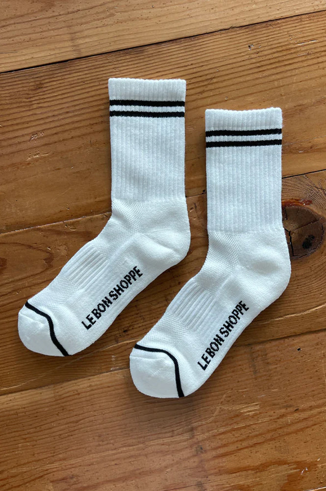 Le Bon Shoppe Boyfriend Classic White Socks - The Mercantile London