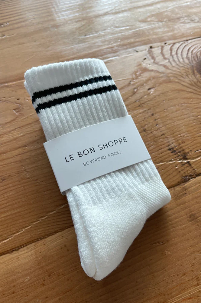 Le Bon Shoppe Boyfriend Classic White Socks - The Mercantile London