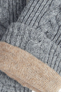 Markberg Helly Black & Grey Cable Knit Gloves - The Mercantile London