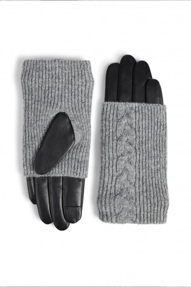 Markberg Helly Black & Grey Cable Knit Gloves - The Mercantile London