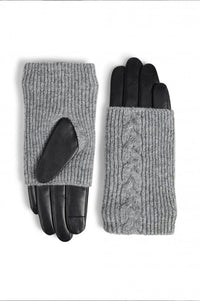 Markberg Helly Black & Grey Cable Knit Gloves - The Mercantile London