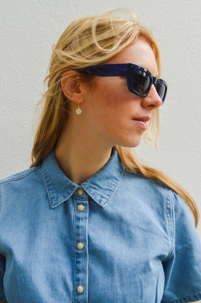 A Kjaerbede Fame Dark Blue Transparent Sunglasses - The Mercantile London
