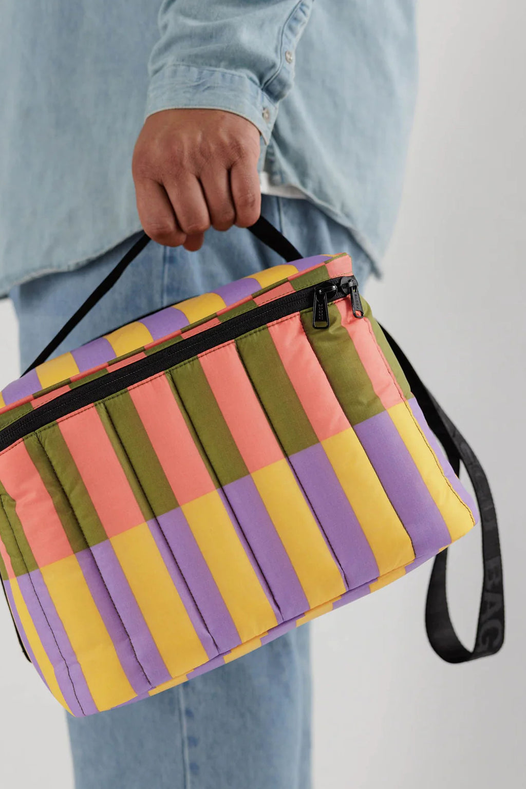 Baggu Sunset Quilt Stripe Puffy Cooler Bag - The Mercantile London