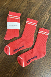 Le Bon Shoppe Coral Boyfriend Socks - The Mercantile London