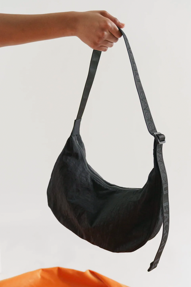 Baggu Medium Nylon Crescent Black Bag - The Mercantile London