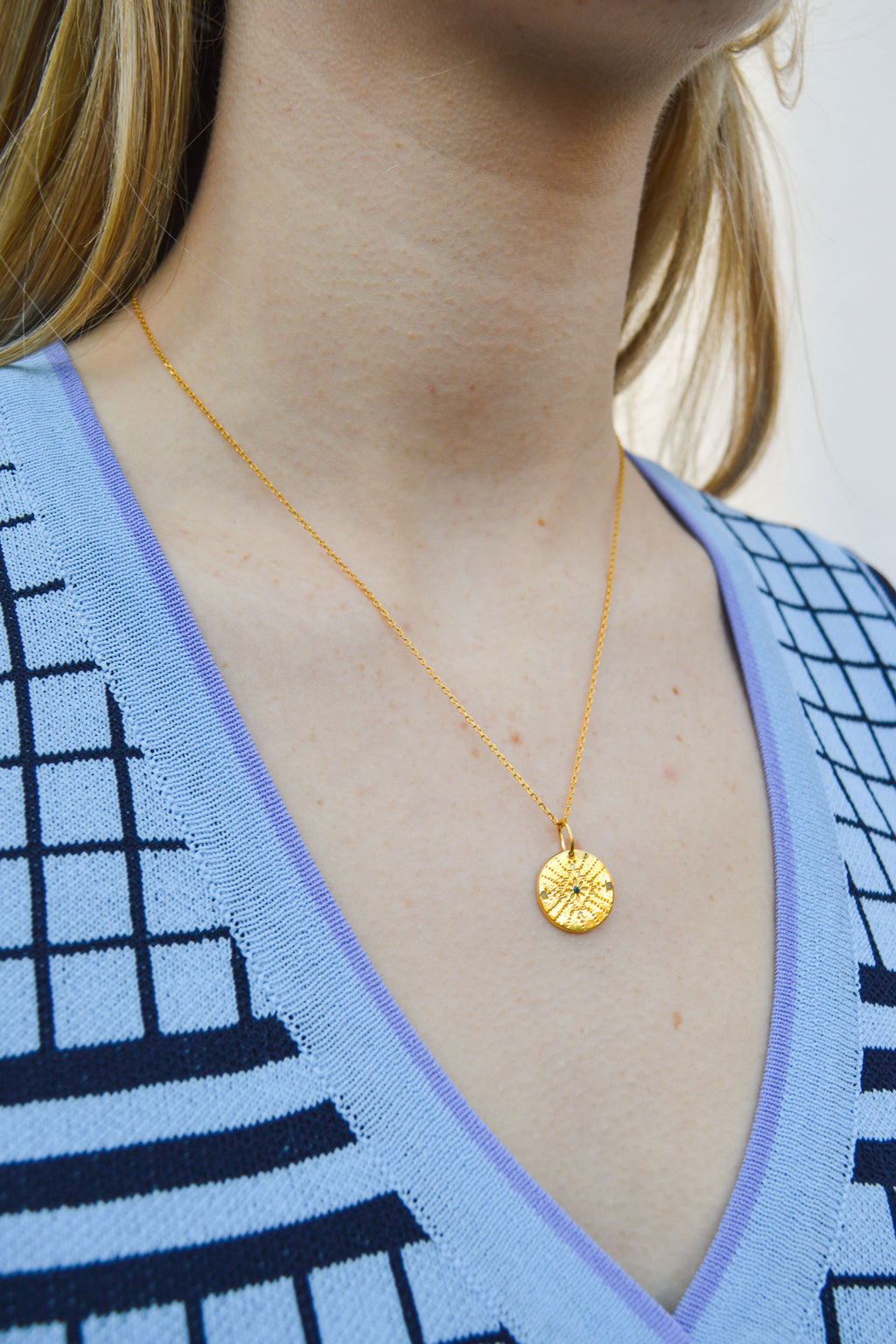 Une A Une Dot Mini Medallion Necklace - The Mercantile London