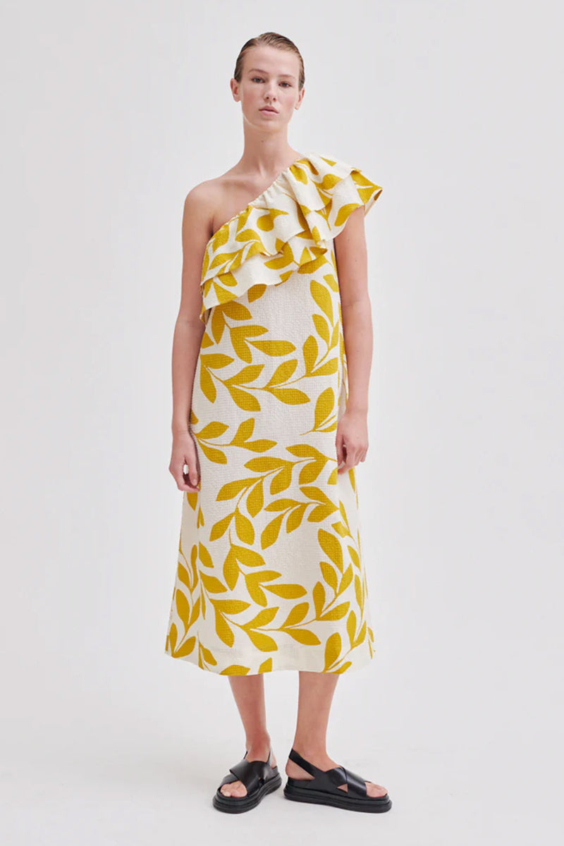 Second Female Ulivo Golden Olive Dress - The Mercantile London