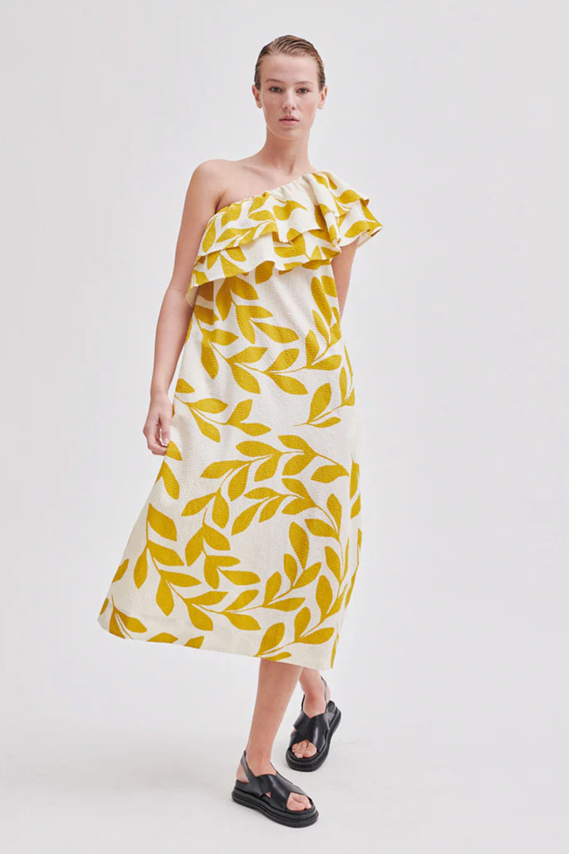 Second Female Ulivo Golden Olive Dress - The Mercantile London