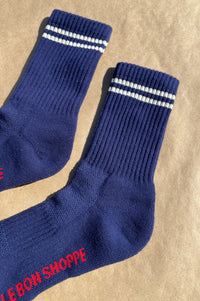 Le Bon Shoppe Boyfriend Navy Socks - The Mercantile London