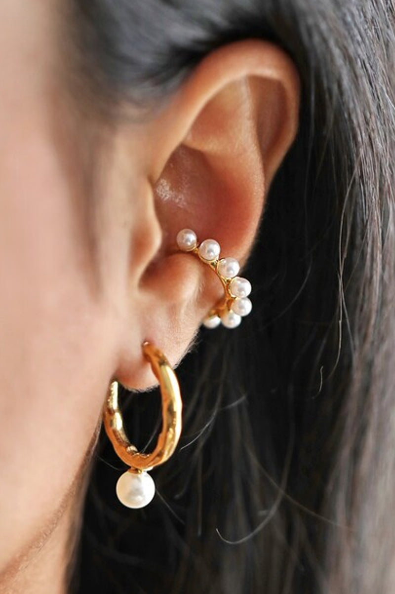 Hoop Earrings With Pearl - The Mercantile London
