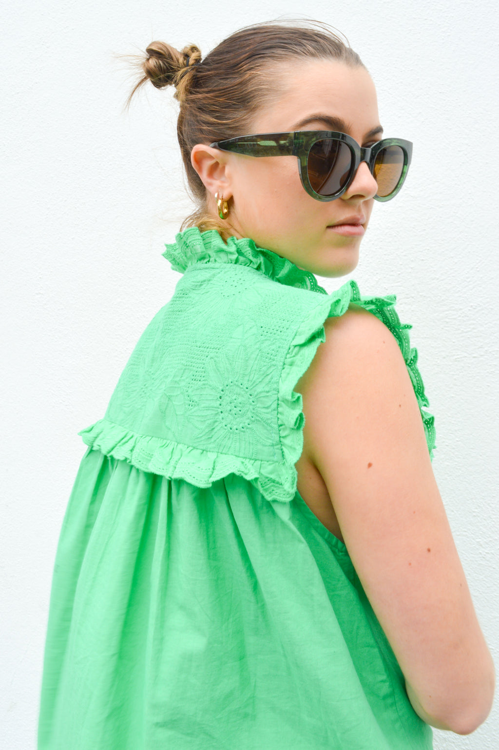 A Kjaerbede Lilly Green Marble Transparent Sunglasses - The Mercantile London