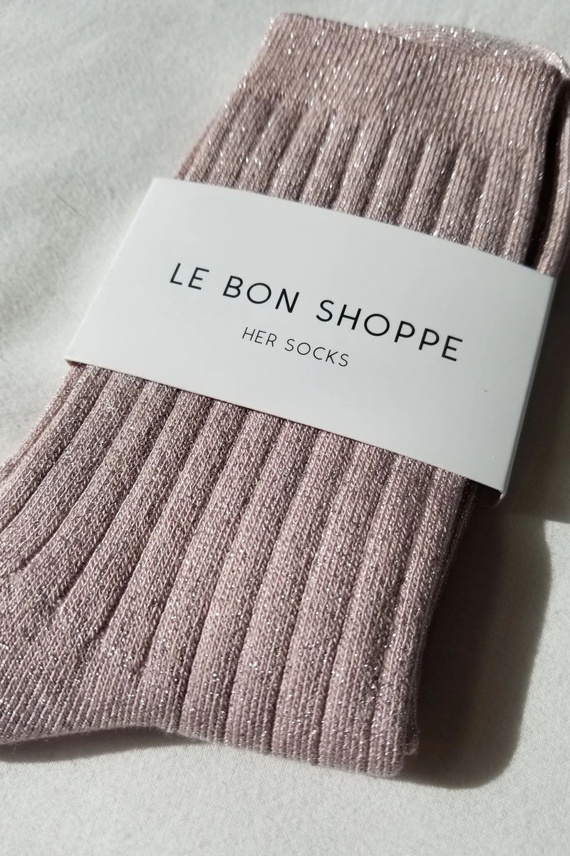 Le Bon Shoppe Her Rose Glitter Socks - The Mercantile London