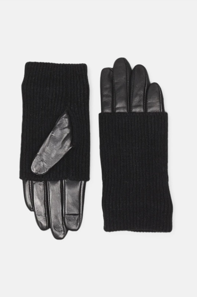 Markberg Helly Black & Black Cable Knit Gloves - The Mercantile London