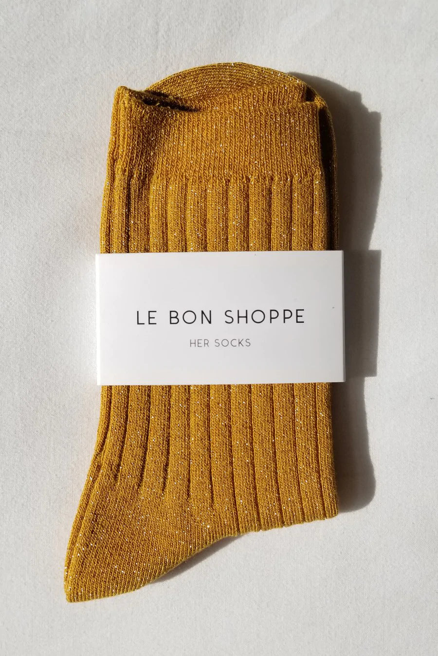 Le Bon Shoppe Her Mustard Glitter Socks - The Mercantile London