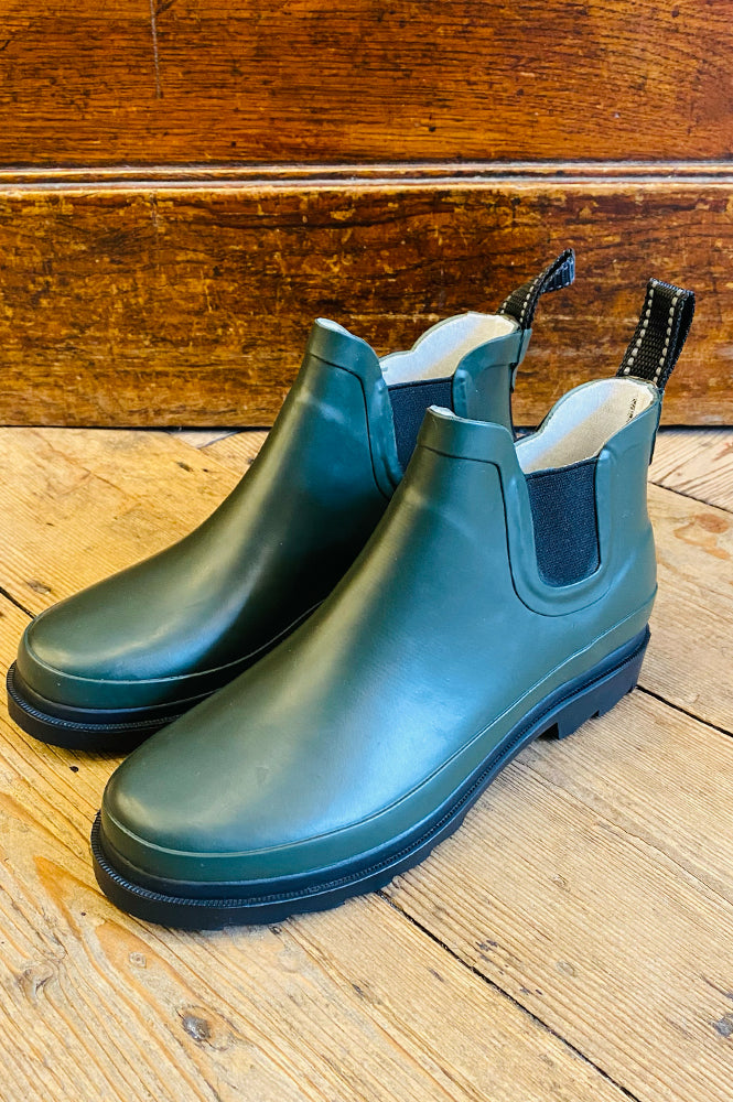 ICHI Apiah Rubber Kombu Green Boots - The Mercantile London