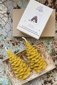 Gwenyn Gruffydd Welsh Beeswax Christmas Tree Candle Gift Set - The Mercantile London
