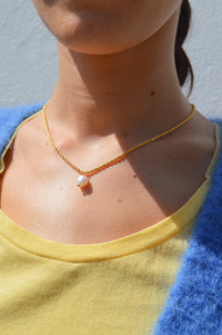 White Freshwater Pearl Twisted Chain Necklace - The Mercantile London