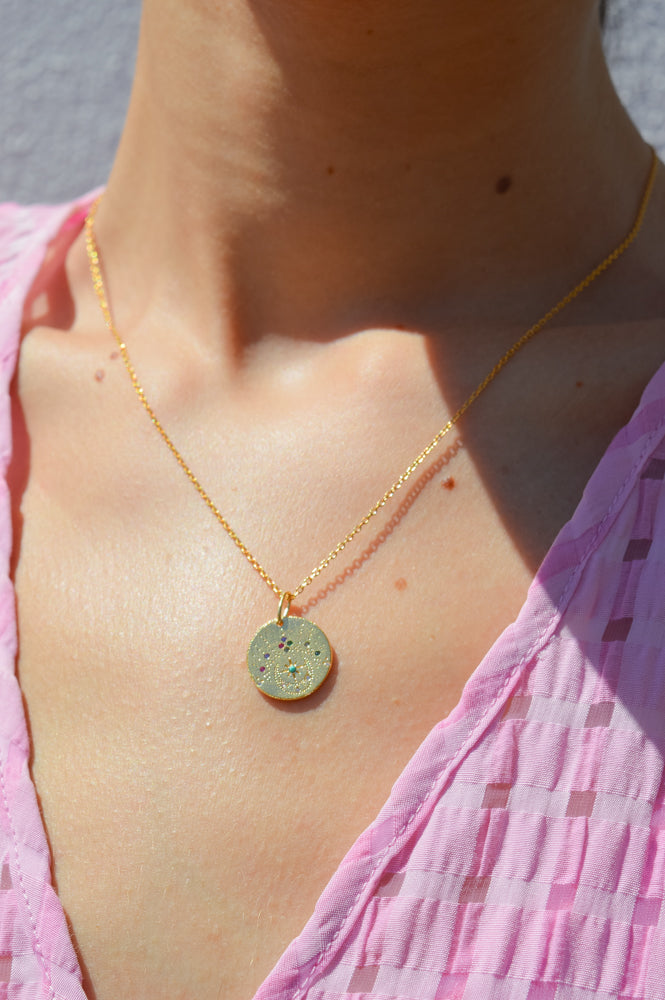 Une A Une Moon Mini Medallion Necklace - The Mercantile London