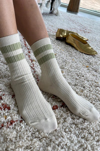 Le Bon Shoppe Her Varsity Guacamole Socks - The Mercantile London