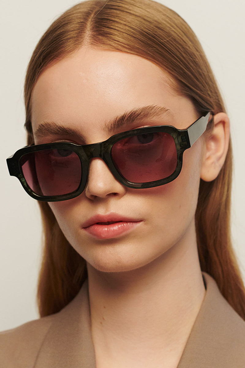 A Kjaerbede Halo Green Marble Transparent Sunglasses - The Mercantile London