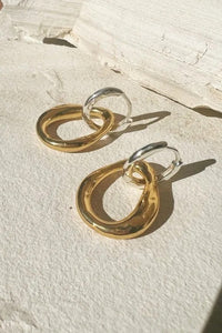 Shyla Meridean Silver & Gold Earrings - The Mercantile London