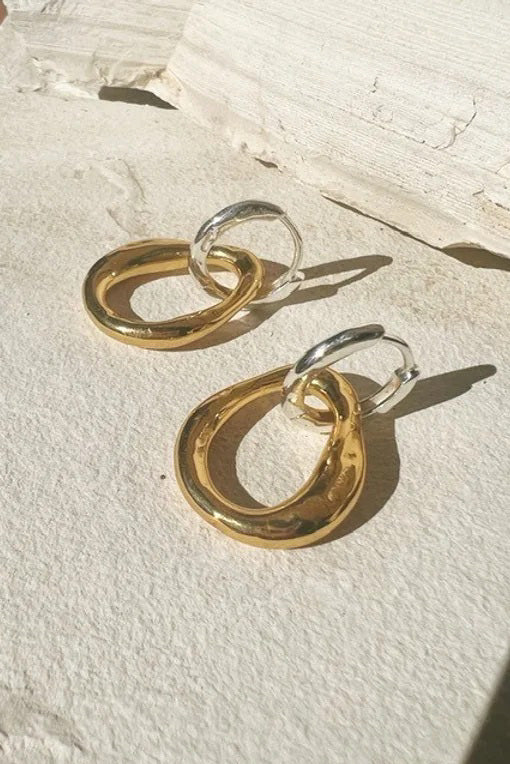 Shyla Meridean Silver & Gold Earrings - The Mercantile London