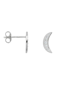 Anna + Nina Single Nightfall White Silver Stud - The Mercantile London