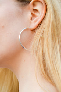 LBJ Plain 40mm Silver Hoop Earrings - The Mercantile London