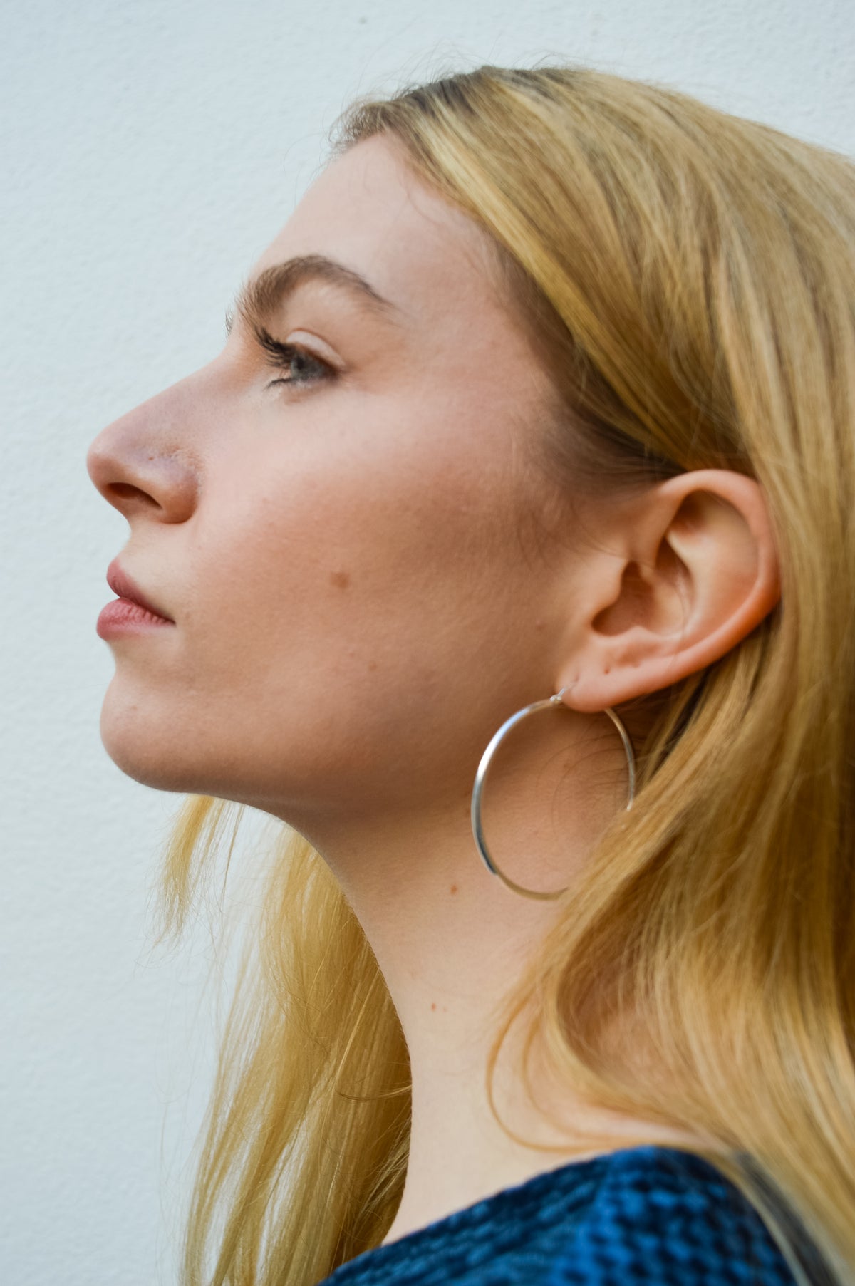 LBJ Plain 40mm Silver Hoop Earrings - The Mercantile London