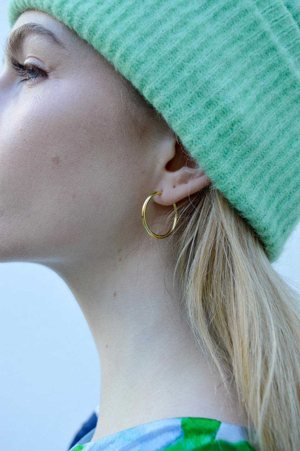 LBJ Small Wire Gold Plate Hoops - The Mercantile London