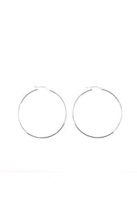 AW22 Plain 40mm Silver Hoop Earrings - The Mercantile London