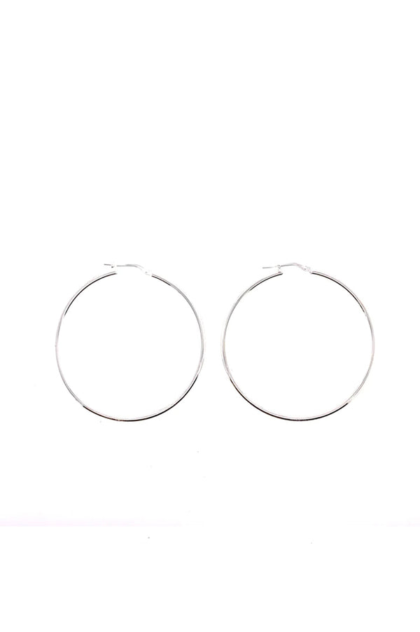 AW22 Plain 40mm Silver Hoop Earrings - The Mercantile London