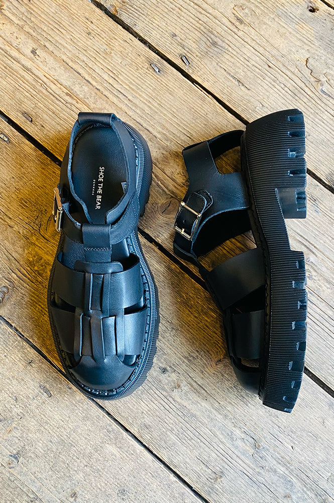 Shoe The Bear Posey Fishermann Black Sandals - The Mercantile London