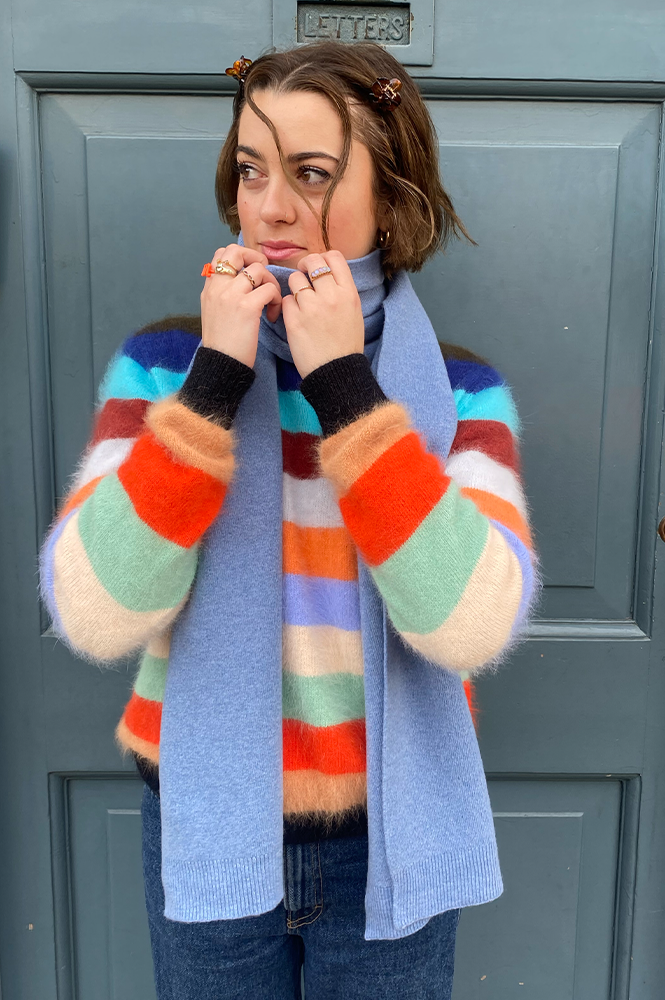 Colorful Standard Stone Blue Scarf - The Mercantile London