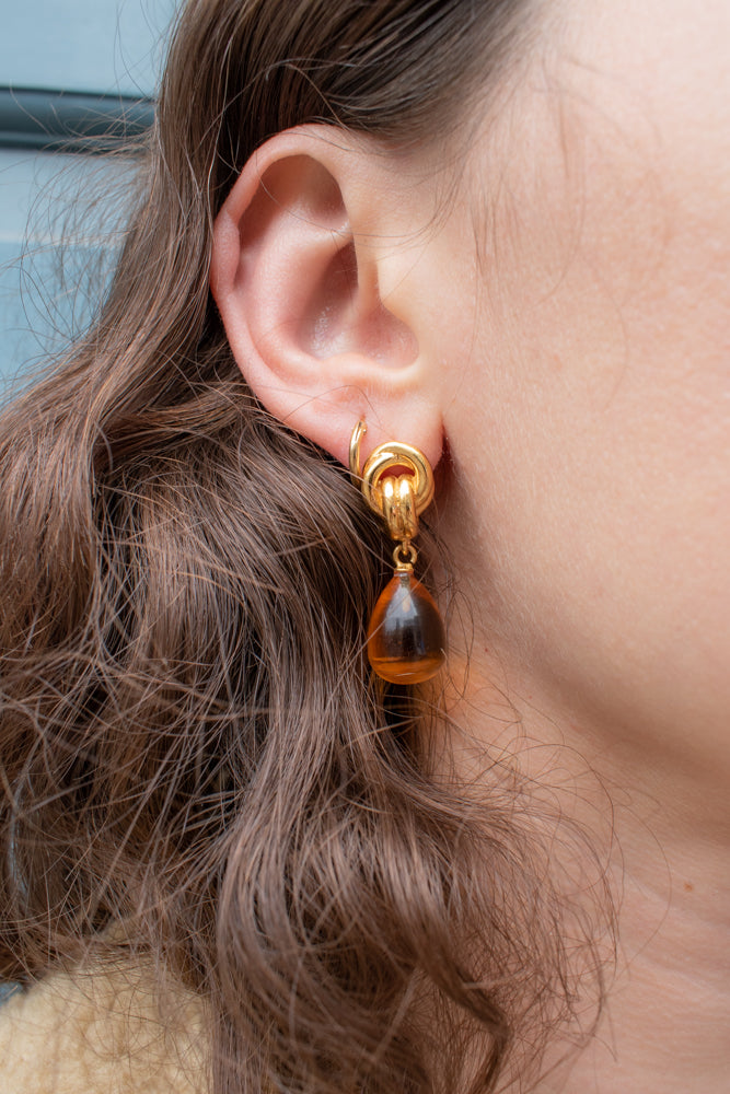 Shyla Chunky Knot Citrine Earrings - The Mercantile London