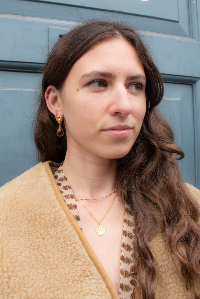 Shyla Chunky Knot Citrine Earrings - The Mercantile London