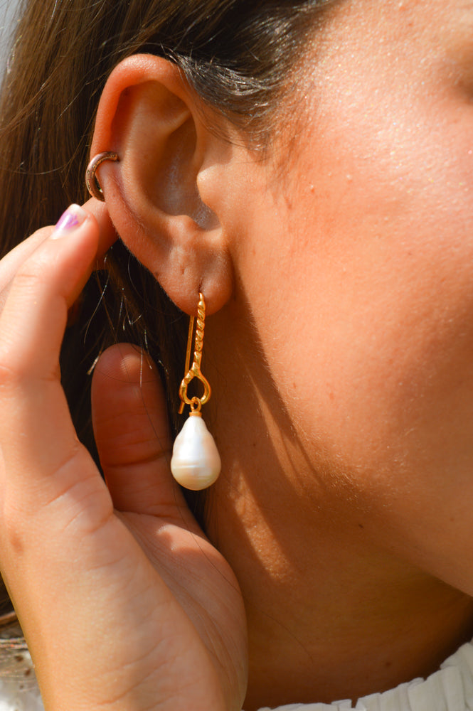 Shyla Helena Baroque Pearl Earrings - The Mercantile London
