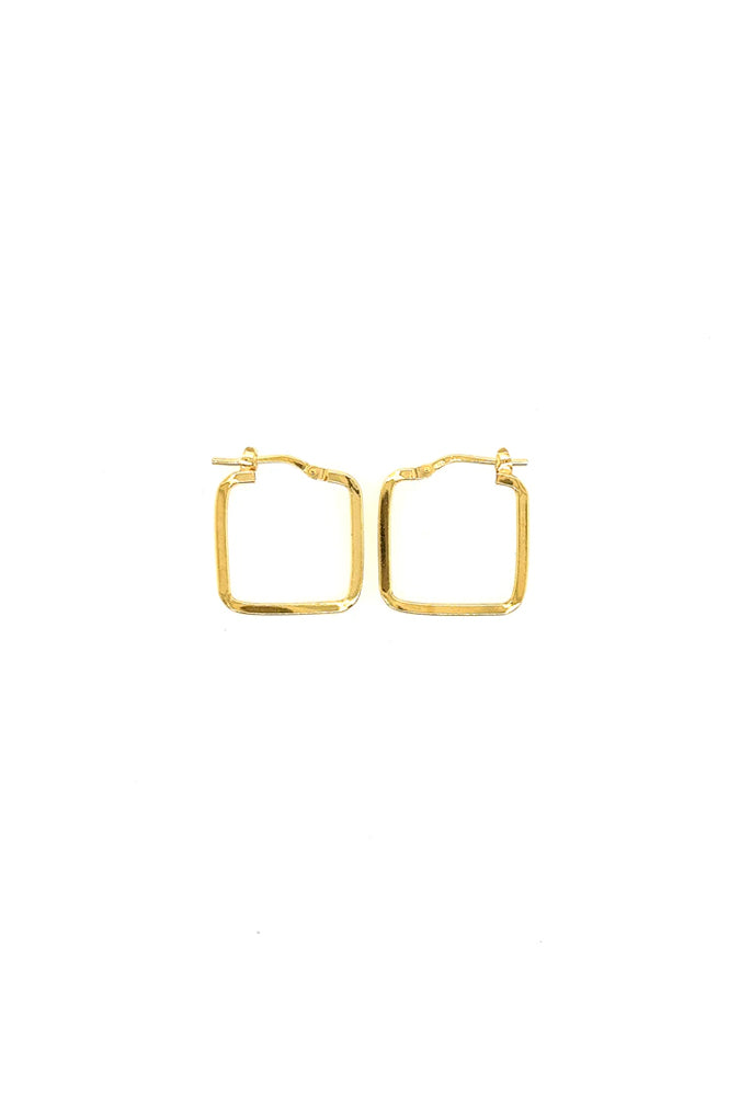 AW22 Small Square Gold Plate Earrings - The Mercantile London