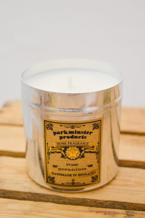 Parkminster Rose Geranium Tin Candle - The Mercantile London