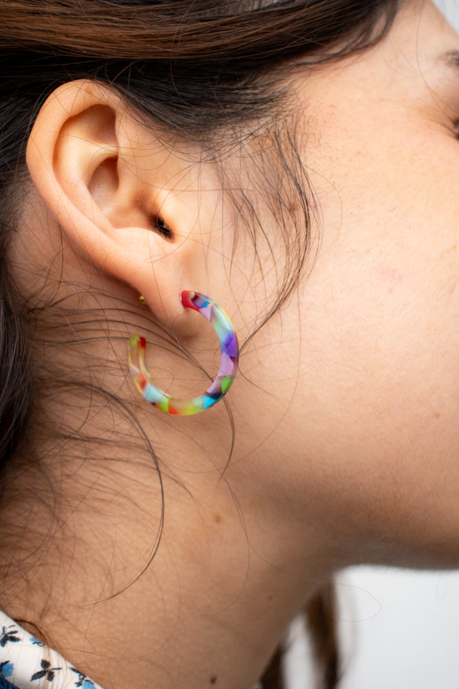 B.M.L Isla Resin Hoop Multi Earrings - The Mercantile London